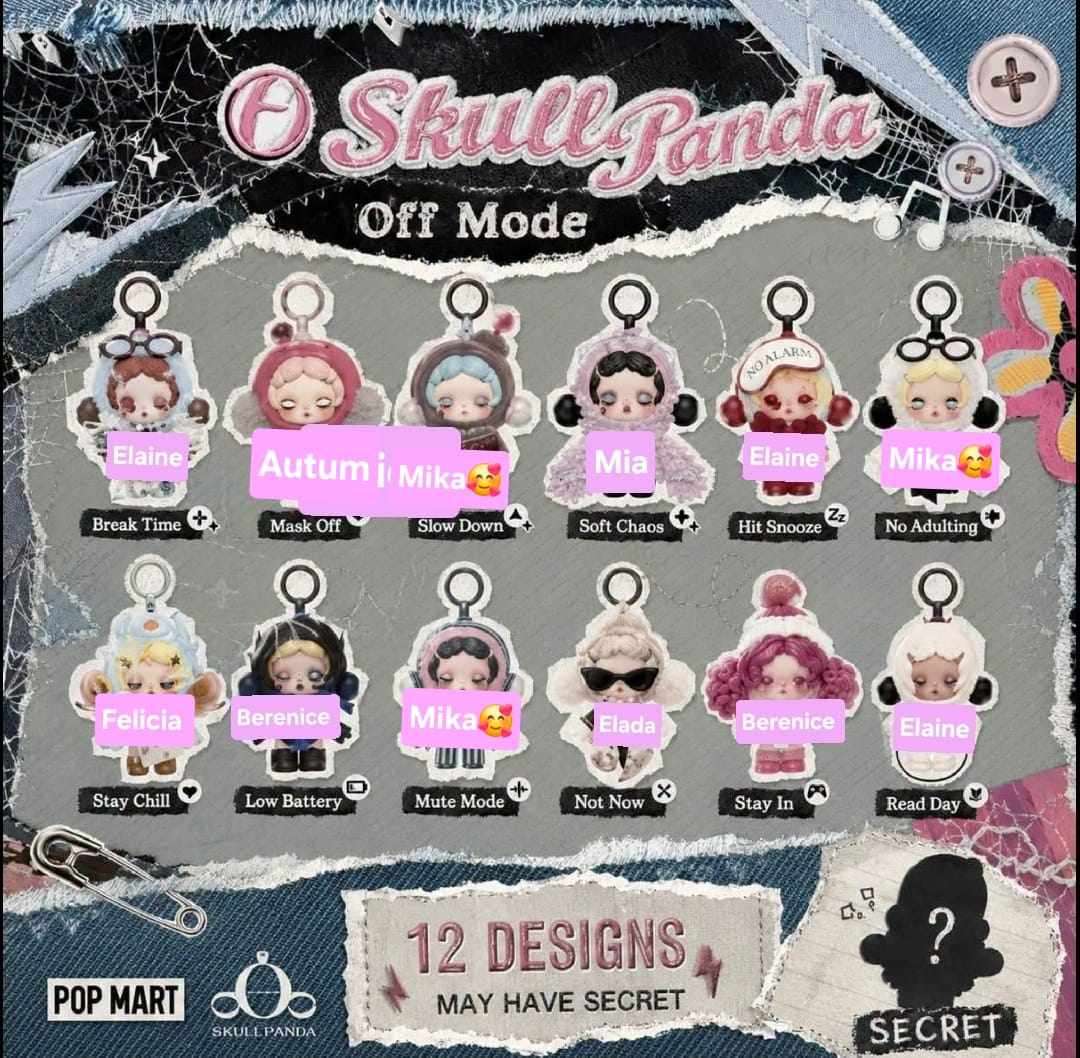 【preorder】POP MART θ Skullpanda Off Mode Plush Series toy surprise box Dolls