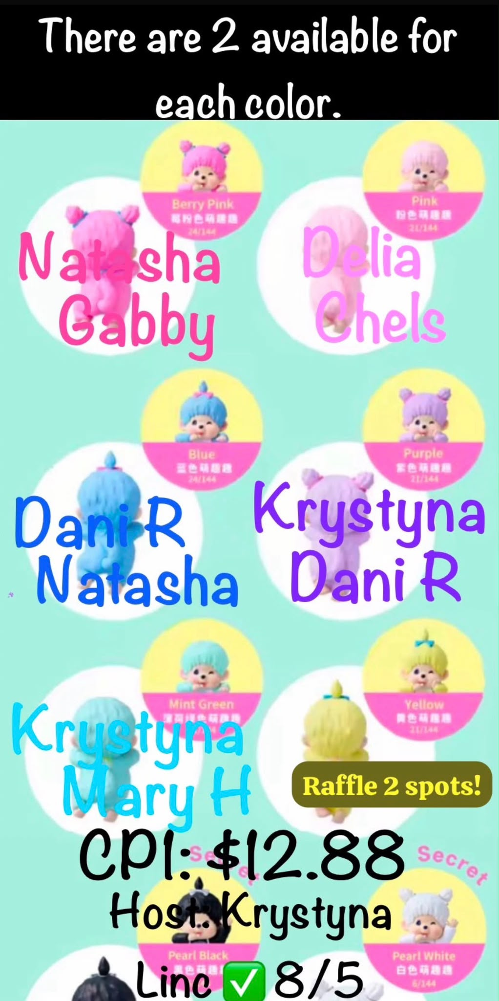Monchhichi HIPPERS Colors: Wink Series Claim Party