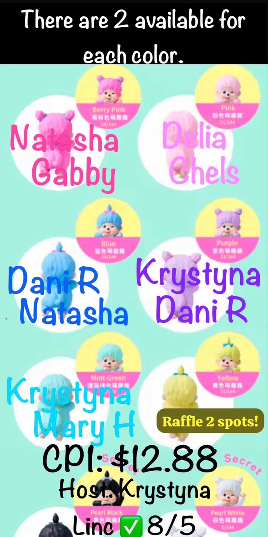 Monchhichi HIPPERS Colors: Wink Series Claim Party