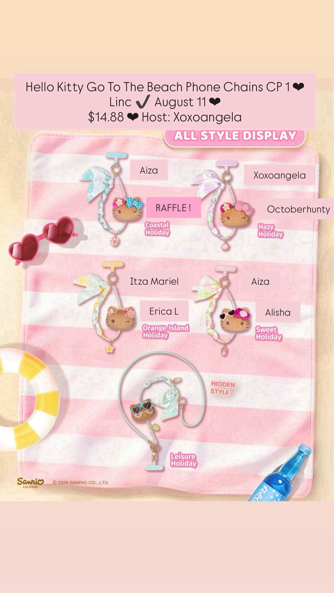 Hello Kitty Go To The Beach Phone Chains  Claim Party