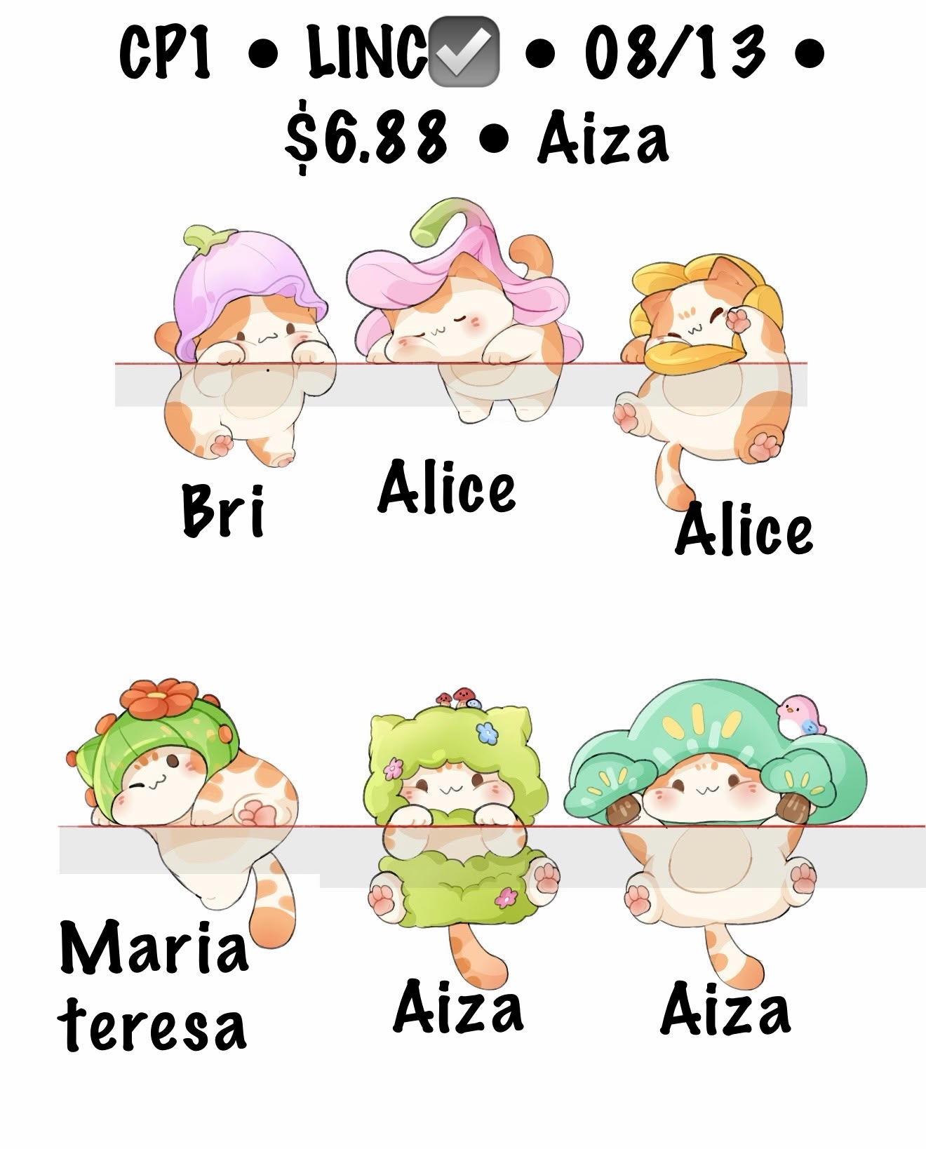 Hanamaki Meow Meow Car Dashboard Ornament Series Claim Party