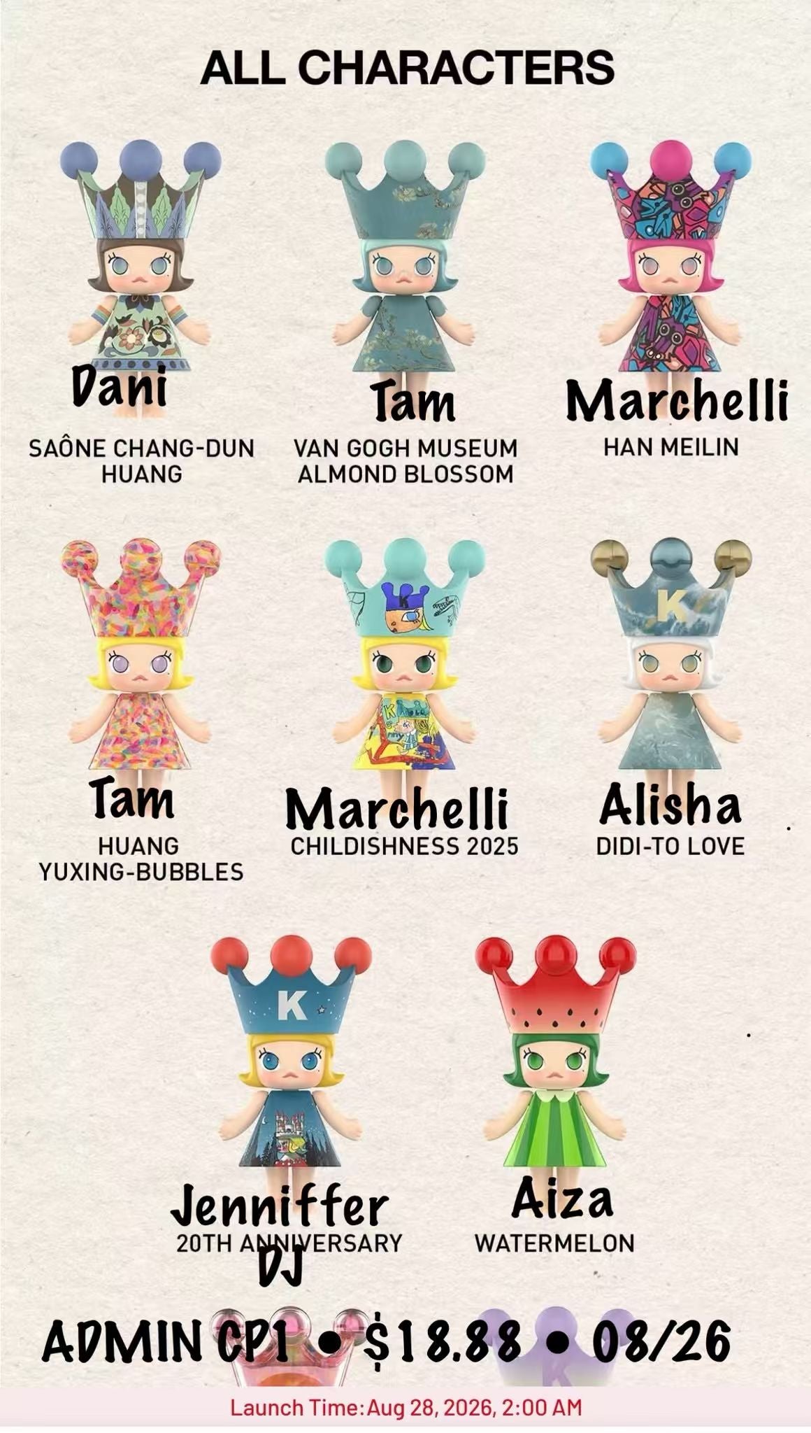【preorder August 27】POP MART MEGA Molly 100% v1 Series toy surprise box Dolls