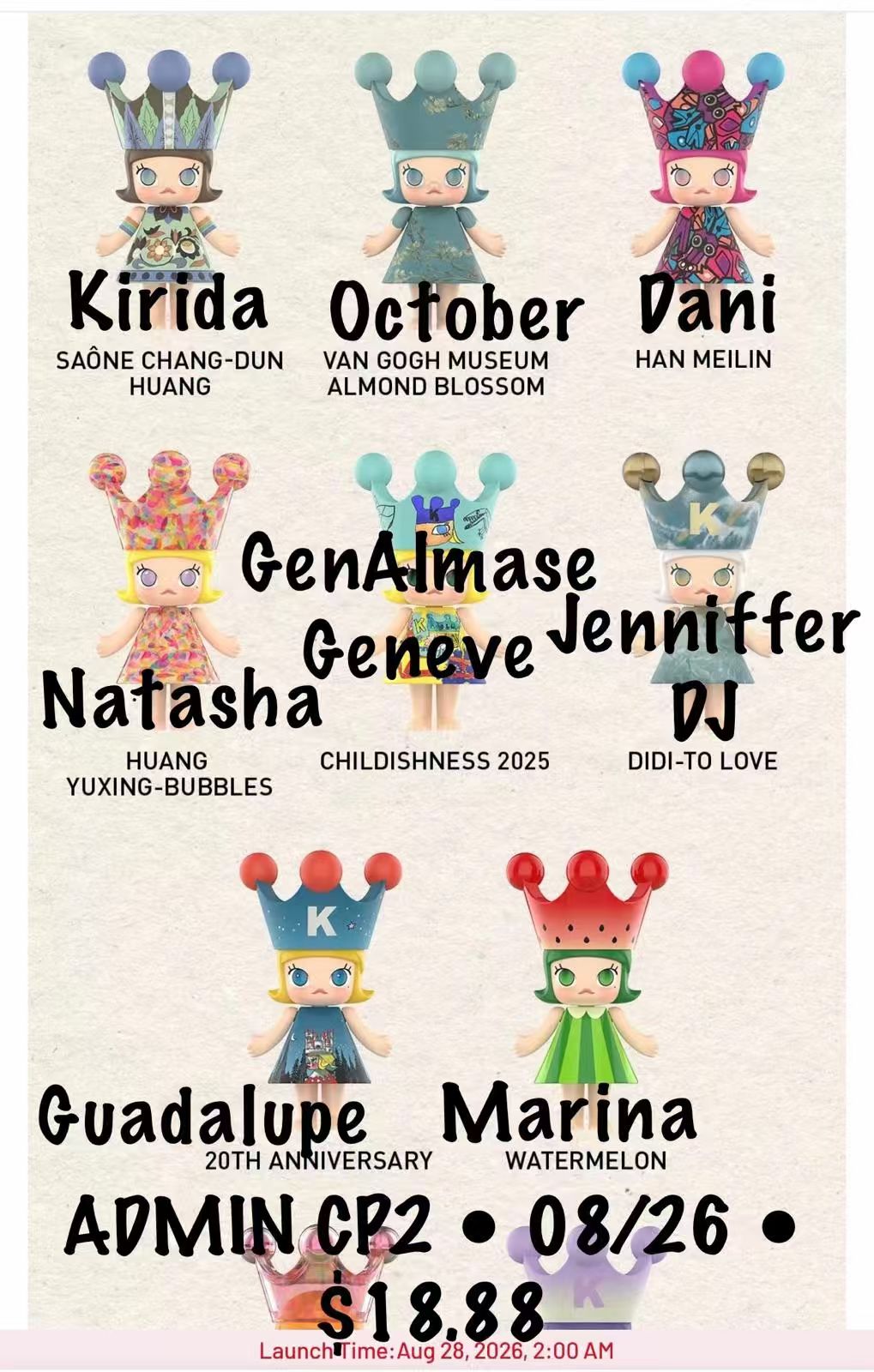 【preorder August 27】POP MART MEGA Molly 100% v1 Series toy surprise box Dolls