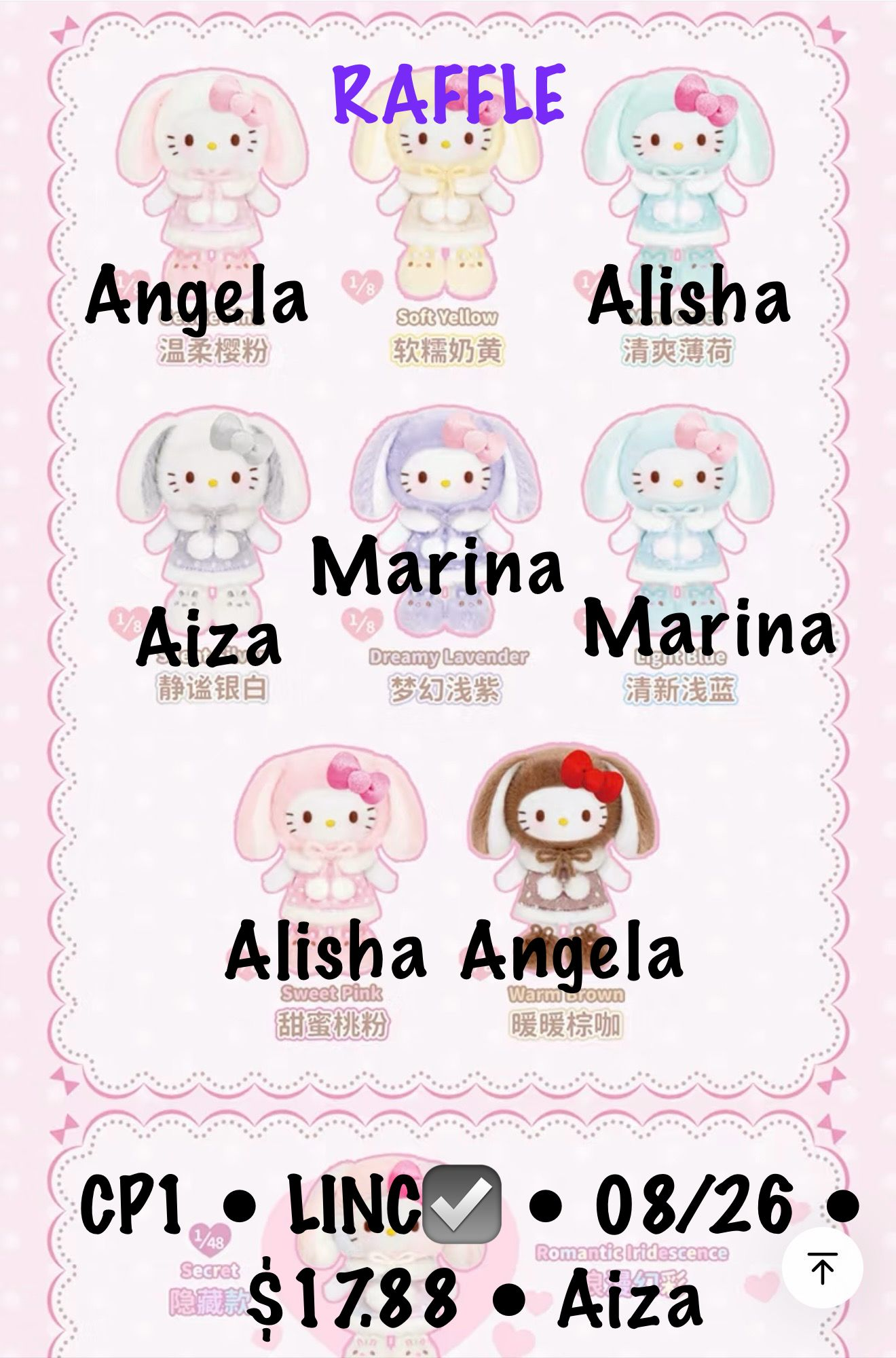 Hello Kitty Floppy Eared Rabbit Series Claim Party