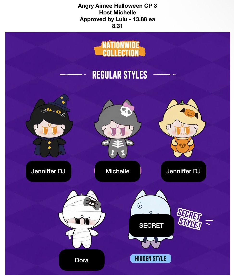 Angry Amiee Collection Halloween Series Claim Party