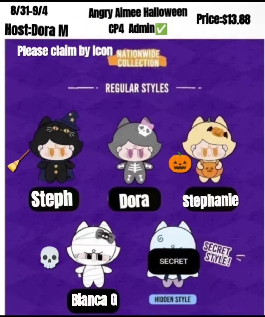 Angry Amiee Collection Halloween Series Claim Party