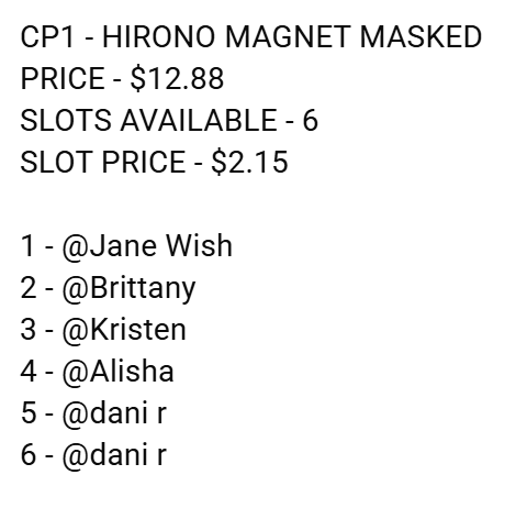 HIRONO Magnet  Masked series claim party
