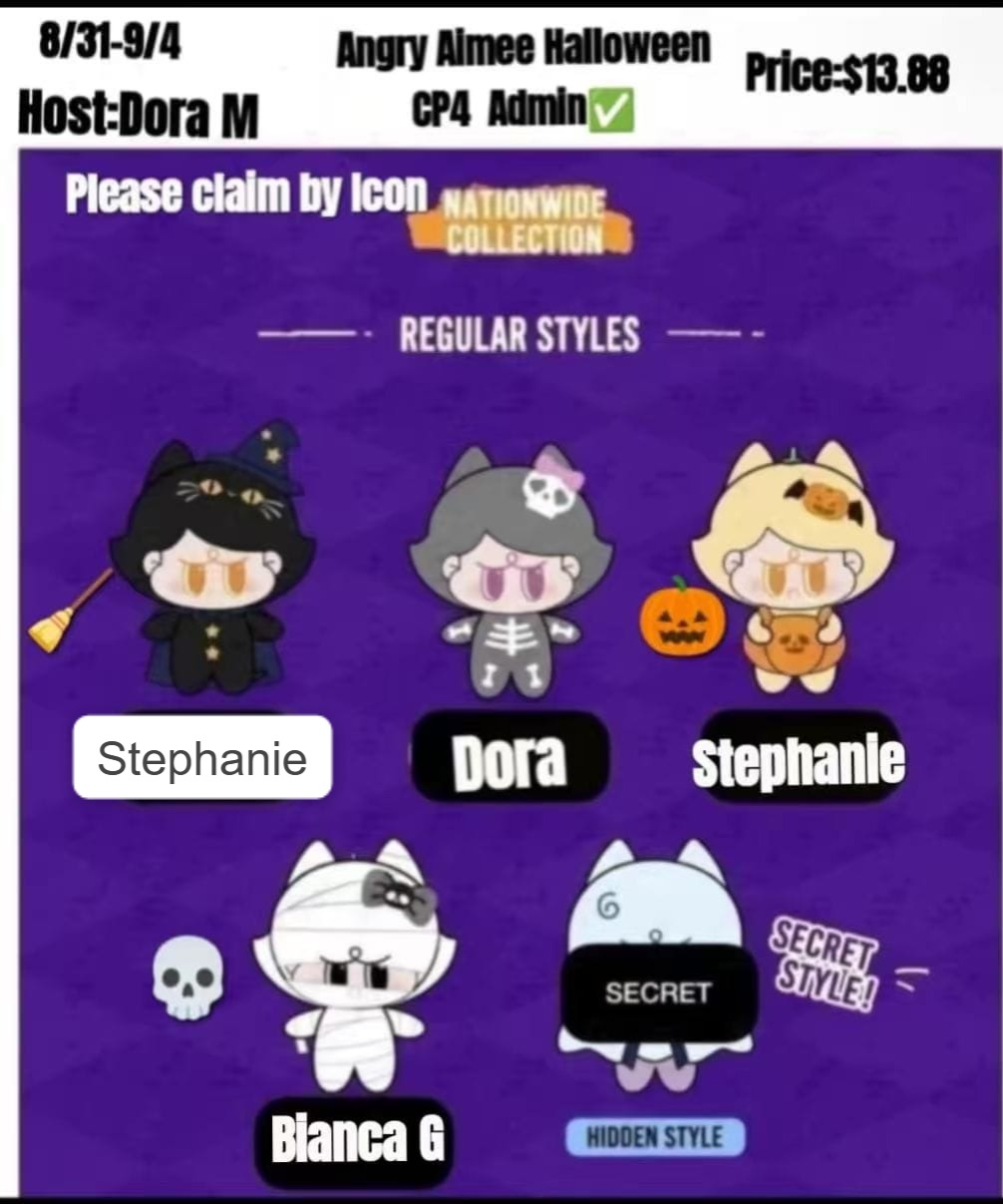 Angry Amiee Collection Halloween Series Claim Party