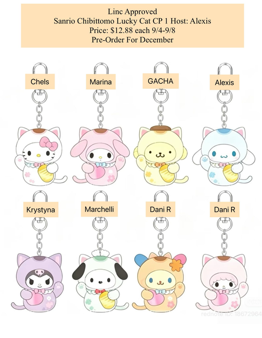 【preorder】Sanrio Chibittomo Lucky Cat Series Claim Party