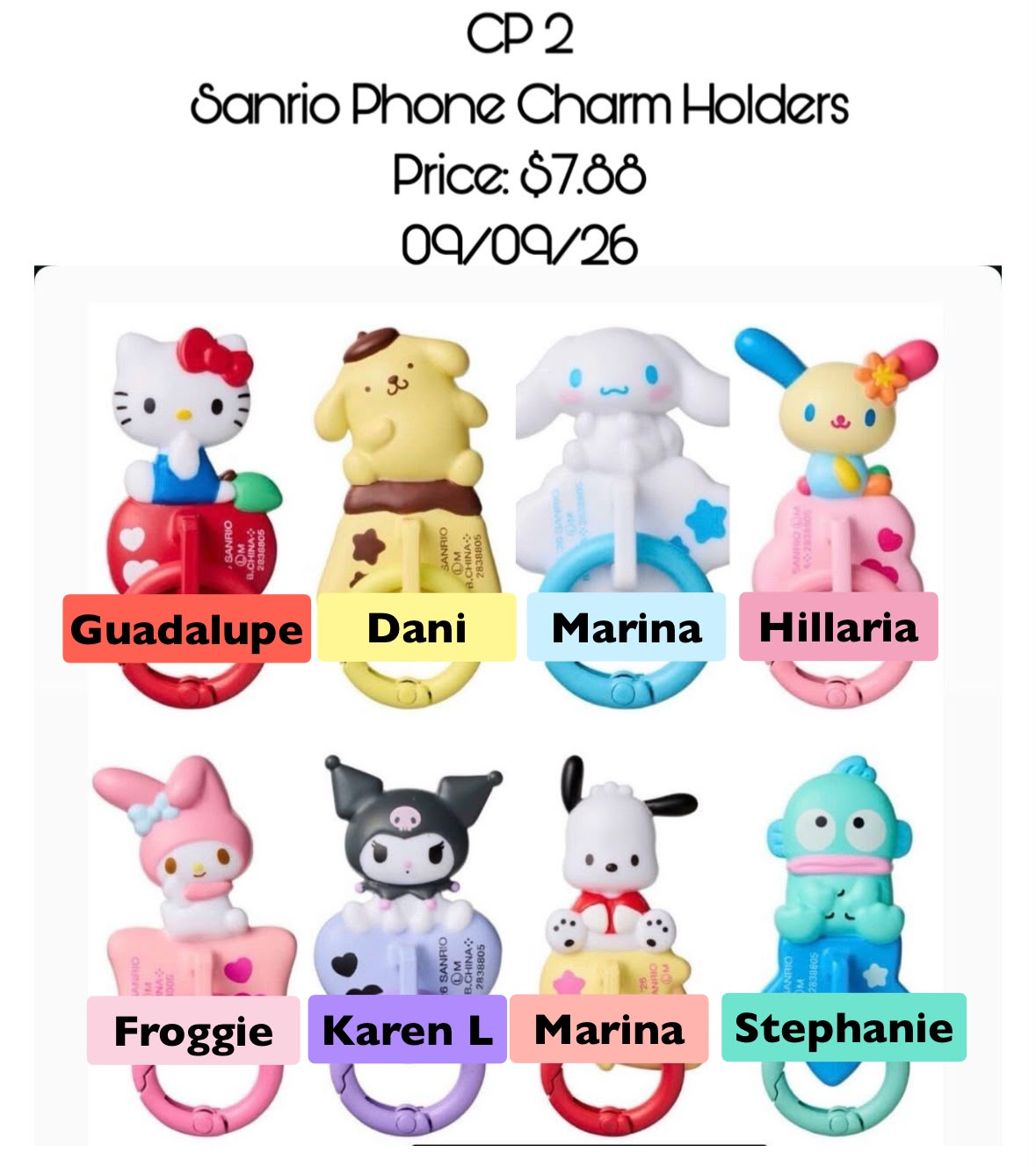 sanrio phone charm holder Series Claim Party