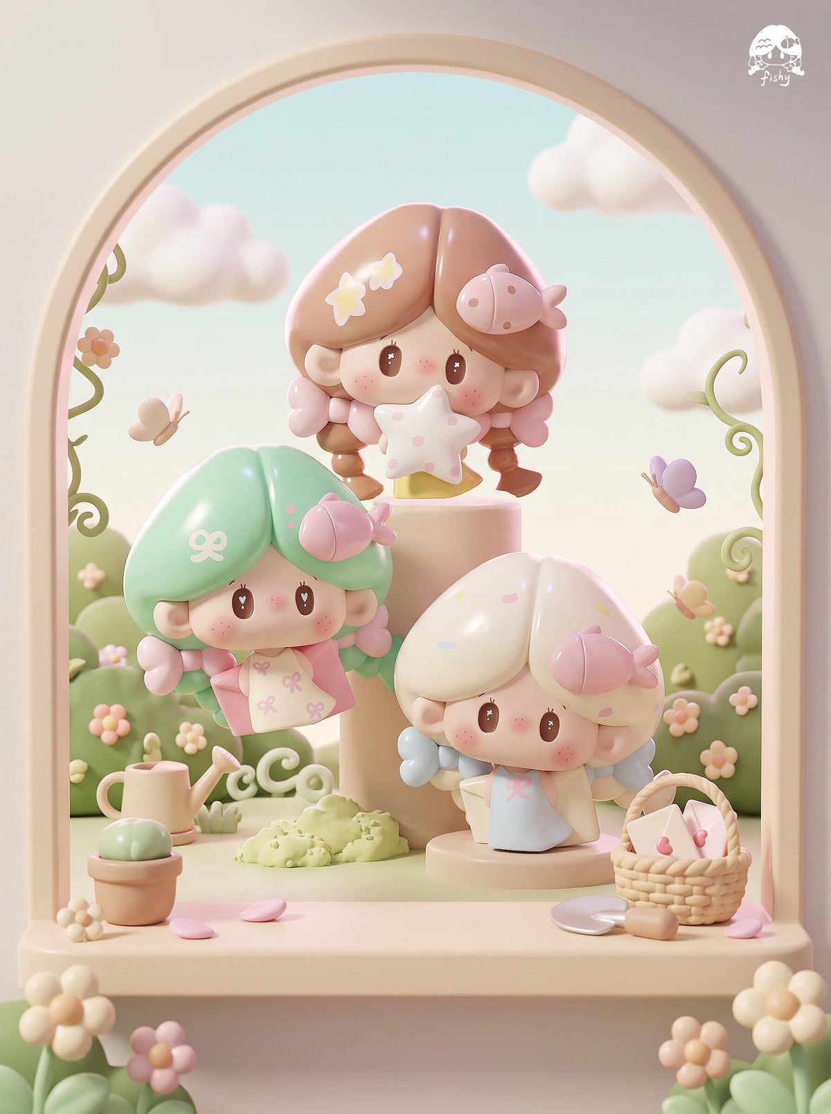 Hello Fishy Young Girl's Heart Minibean Series toy surprise box Dolls