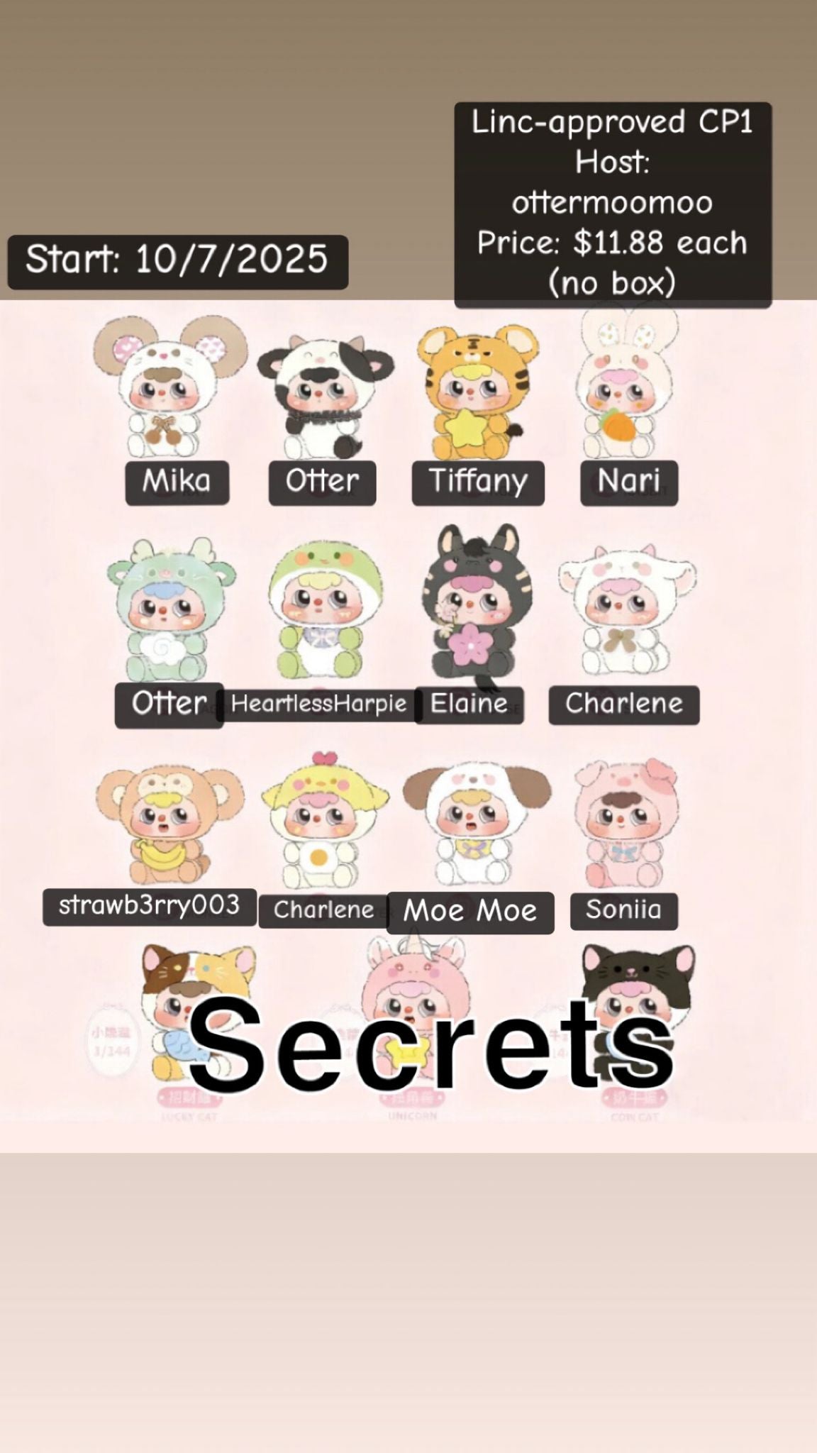 Doubao Chinese Zodiac Plush Series toy surprise box Dolls