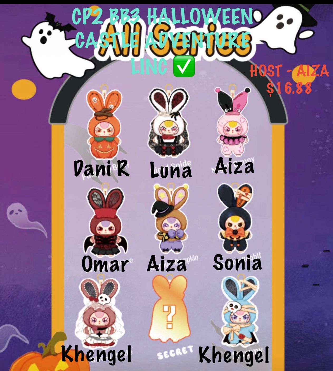 Baby Three Halloween Castle Adventure Plush Series toy surprise box Dolls