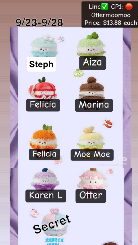 Sweetheart Family Macaron Plush Keychain Series Claim Party
