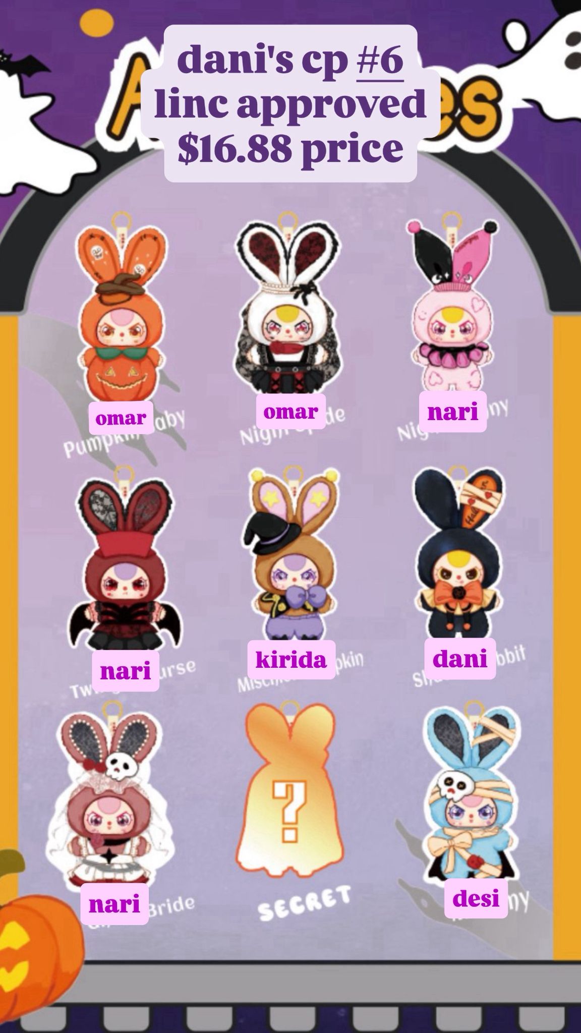 Baby Three Halloween Castle Adventure Plush Series toy surprise box Dolls