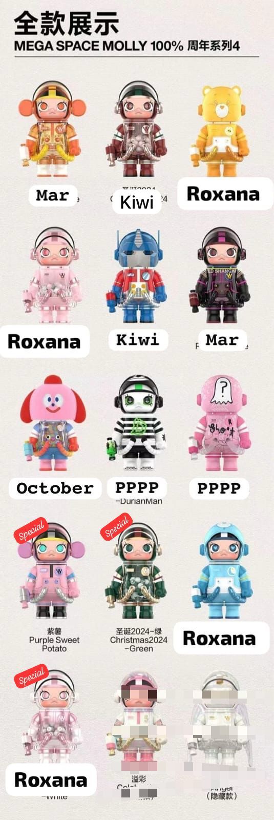 POP MART Mega Space Molly 100% Fourth Anniversary Series toy surprise box Dolls