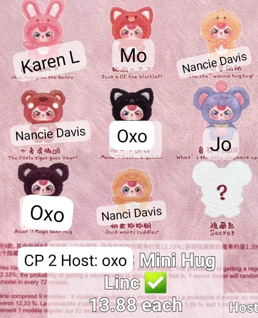 Baby Three Mini Hug Plush Series toy surprise box Dolls