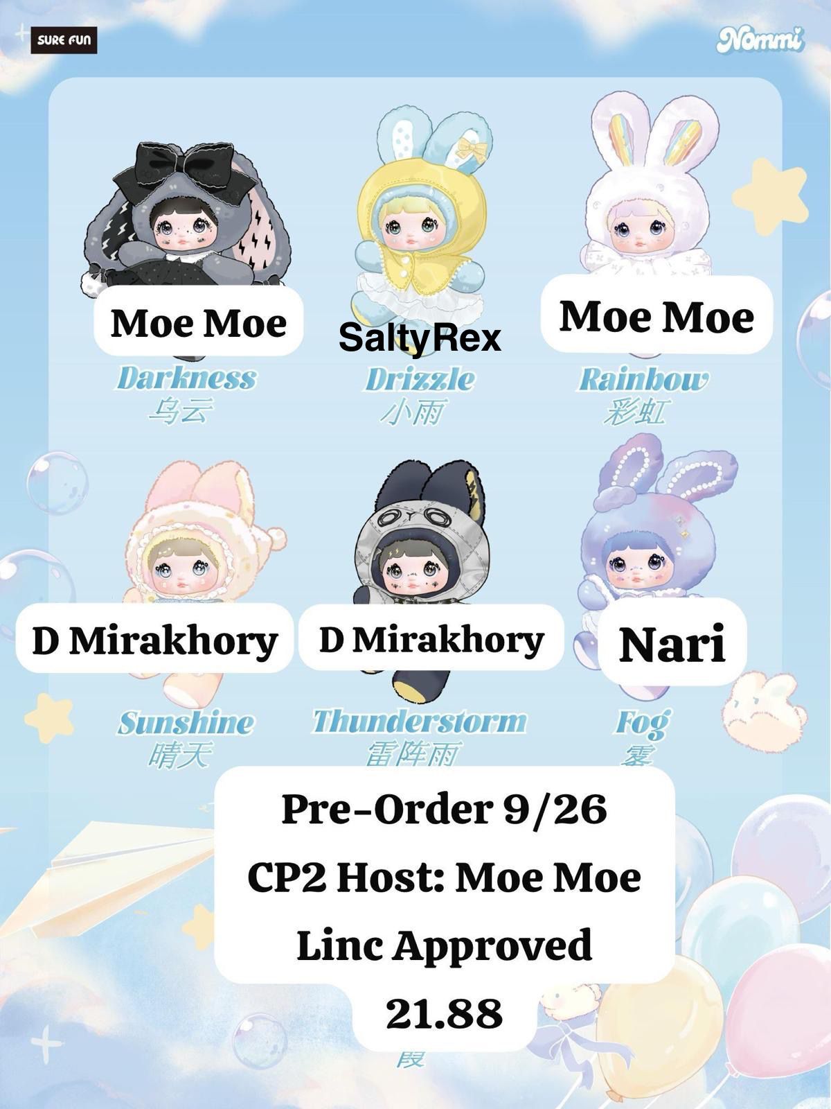 Nommi Weather Forecast Plush Series toy surprise box Dolls