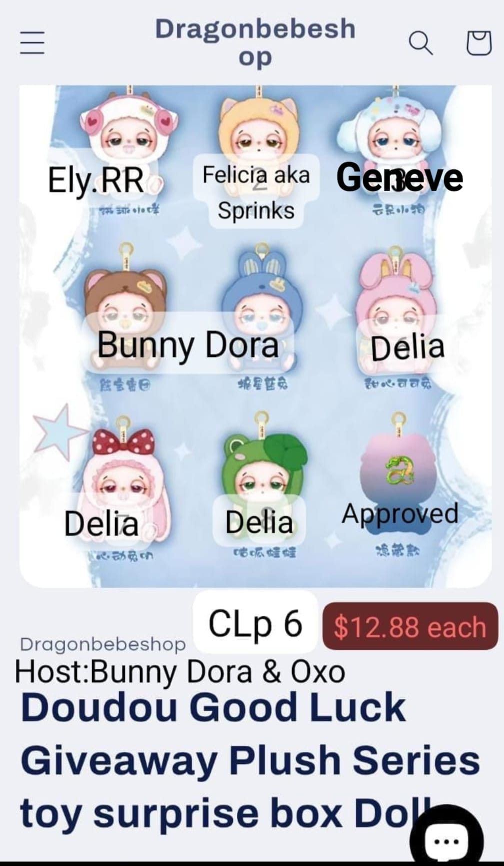Doudou Good Luck Giveaway Plush Series toy surprise box Dolls